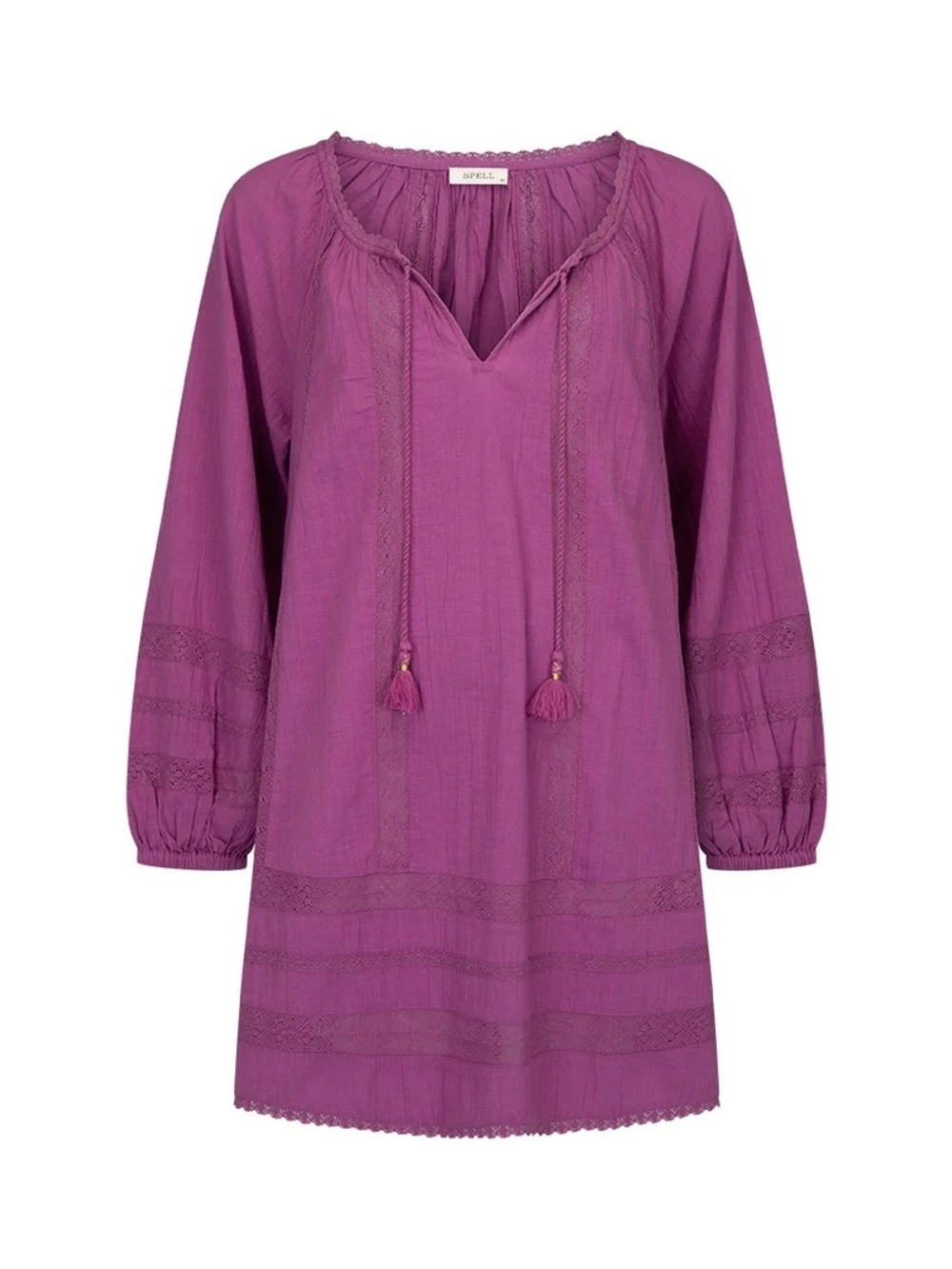 Spell Serendipitous boho tunic dress orchid large